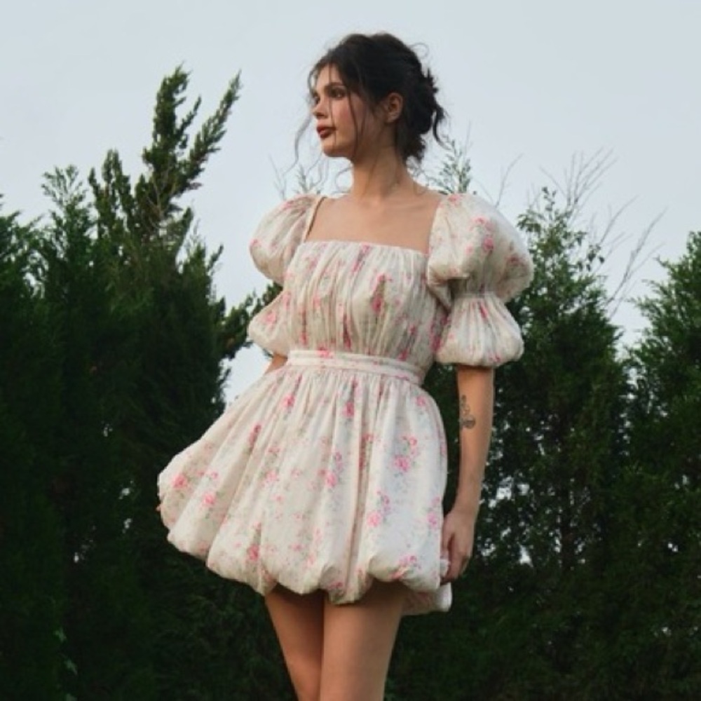 NWT Anthropologie Maison Amory Romance Galore Floral Puff Dress M